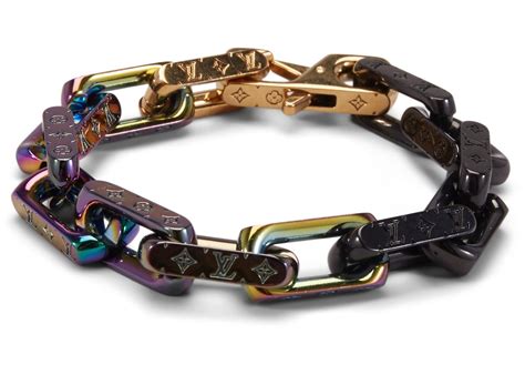 louis vuitton chain bracelet engraved monogram colors black gold multicolor|louis vuitton keep it bracelet.